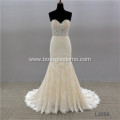 customize Ivory mopping lace sexy tulle bulk mermaid bridal dress wedding dress elegant strapless